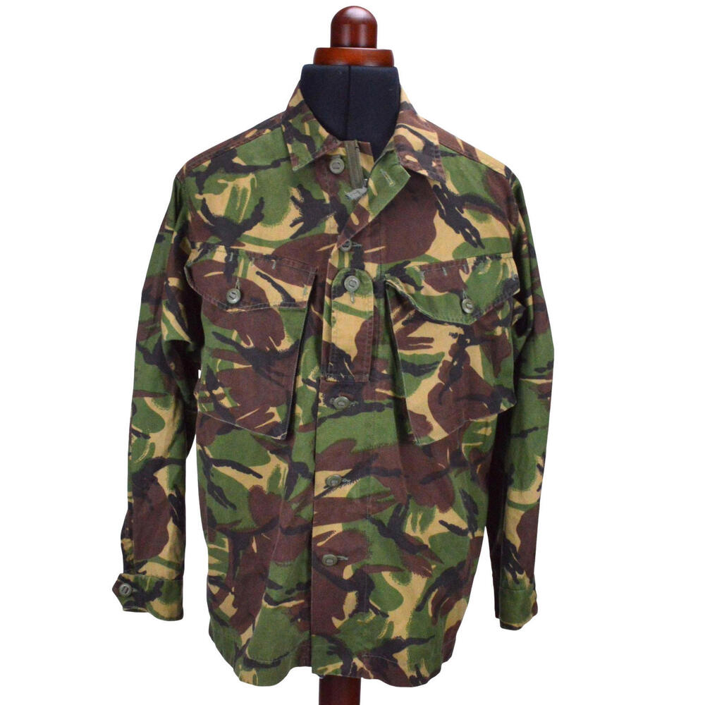 British Army Camo Military Woodland DPM Shirt 170/96 M Short Zip